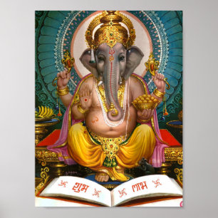 Lord Ganesha Indian Hindu Yoga Spiritueel Poster