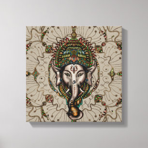 Lord Ganesha - Kleur op Canvas