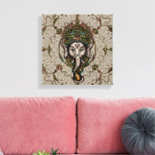 Lord Ganesha - Kleur op Canvas Afdruk (Insitu (Woonkamer))