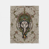 Lord Ganesha - Kleur op Canvas Fleece Deken (Voorkant)