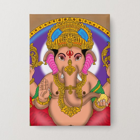 Lord Ganesha-knop Button (Voorkant)