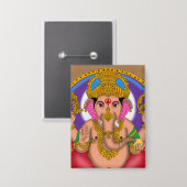 Lord Ganesha-knop Button (Voorkant / Achterkant)