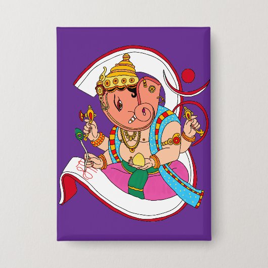 Lord Ganesha-knop Button (Voorkant)
