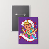 Lord Ganesha-knop Button (Voorkant / Achterkant)