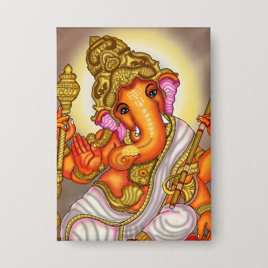 Lord Ganesha Knop Button (Voorkant)