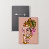 Lord Ganesha-knop Button (Voorkant / Achterkant)