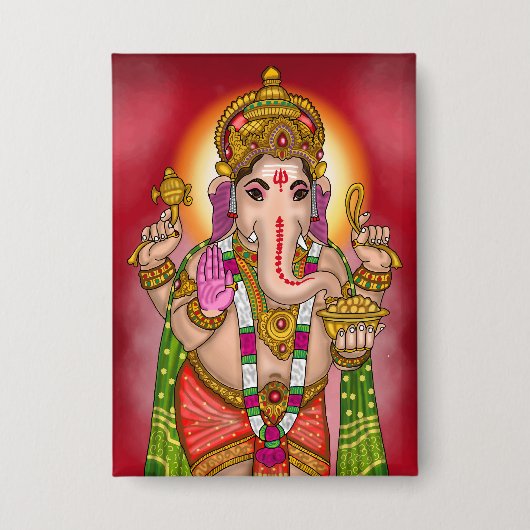 Lord Ganesha Knop Button (Voorkant)