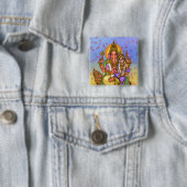 Lord Ganesha-knop Vierkante Button 5,1 Cm (In situ)