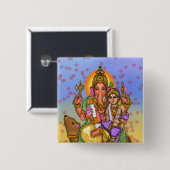 Lord Ganesha-knop Vierkante Button 5,1 Cm (Voorkant /achterkant)