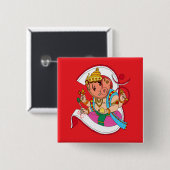 Lord Ganesha-knop Vierkante Button 5,1 Cm (Voorkant /achterkant)