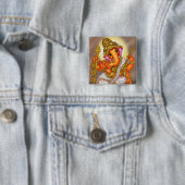 Lord Ganesha Knop Vierkante Button 5,1 Cm (In situ)