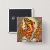 Lord Ganesha Knop Vierkante Button 5,1 Cm (Voorkant /achterkant)