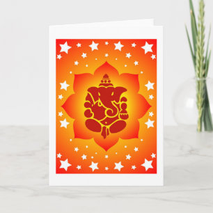 Lord Ganesha over het ontwerp van Lotus Kaart