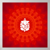 Lord Ganesha over Mandala Poster (Voorkant)