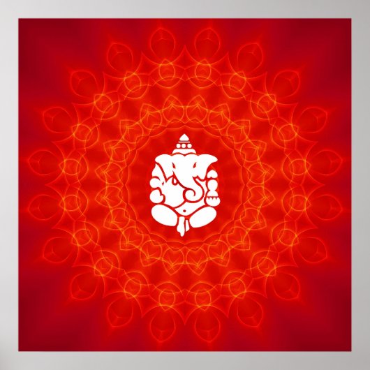 Lord Ganesha over Mandala Poster (Voorkant)