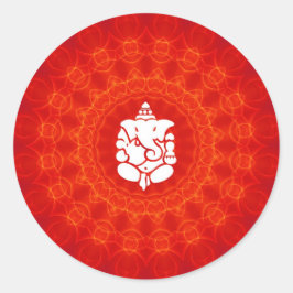 Lord Ganesha over Mandala Ronde Sticker