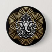 Lord Ganesha Ronde Button 7,6 Cm (Voorkant)