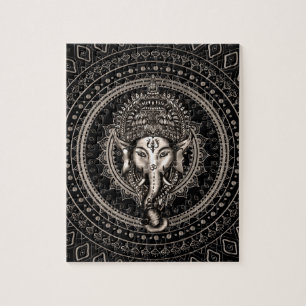 Lord Ganesha - Sepia Black Legpuzzel