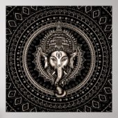 Lord Ganesha - Sepia Black Poster (Voorkant)