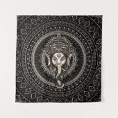 Lord Ganesha - Sepia Black Wandkleed (Voorkant)