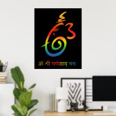 Lord Ganesha Sign Poster (Thuiskantoor)