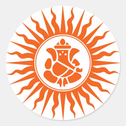 Lord Ganesha Sign Ronde Sticker (Voorkant)