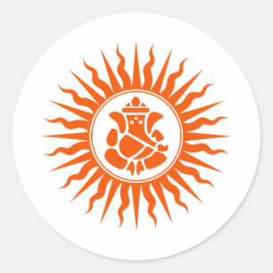 Lord Ganesha Sign Ronde Sticker