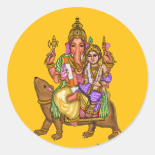 Lord Ganesha-sticker Ronde Sticker