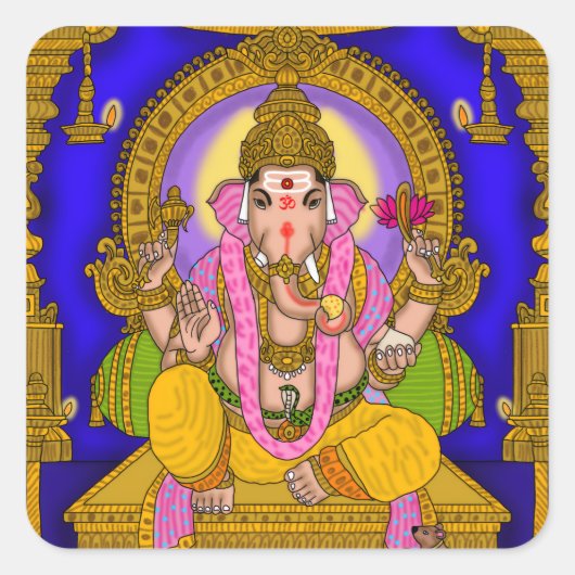 Lord Ganesha-sticker Vierkante Sticker (Voorkant)