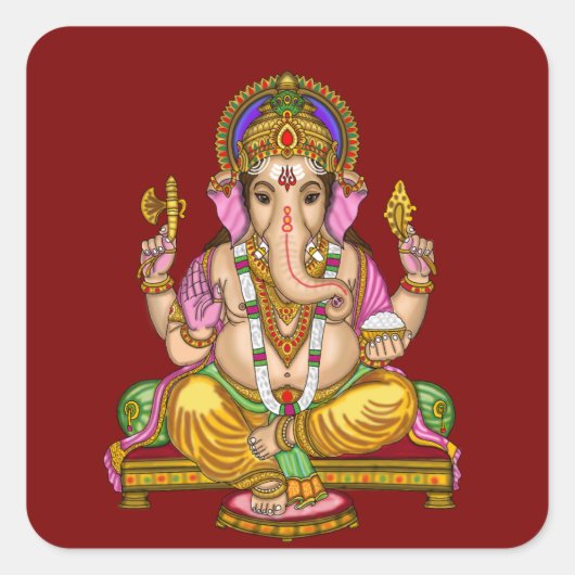 Lord Ganesha-sticker Vierkante Sticker (Voorkant)