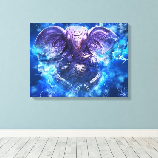 Lord Ganesha uitgerekt canvas (Insitu (Houten vloer))