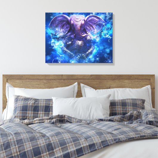 Lord Ganesha uitgerekt canvas Afdruk (Insitu (Slaapkamer))