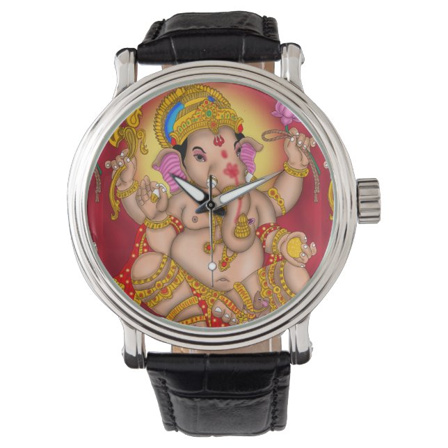 Lord Ganesha Wall Clock Horloge (Voorkant)
