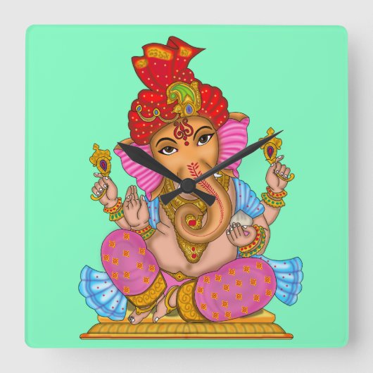 Lord Ganesha wandklok (Voorkant)