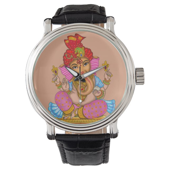 Lord Ganesha wandklok Horloge (Voorkant)