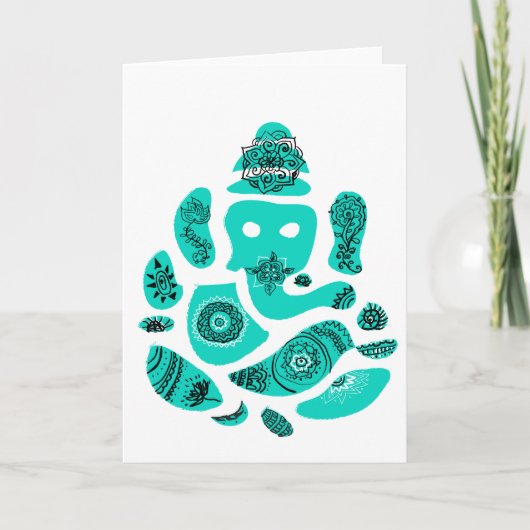 Lord Ganesha Wenskaart, inclusief enveloppen Kaart (Voorkant)