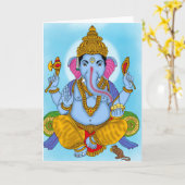 Lord Ganesha wenskaart Kaart (Gele Bloem)