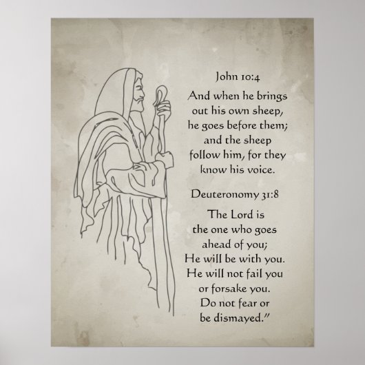 Lord Good Shephere Go Before You Bible Scripture Poster (Voorkant)