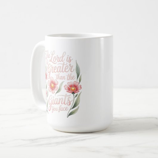 Lord Groter dan Giants, je staat Christelijk bloem Koffiemok (Voorkant links)