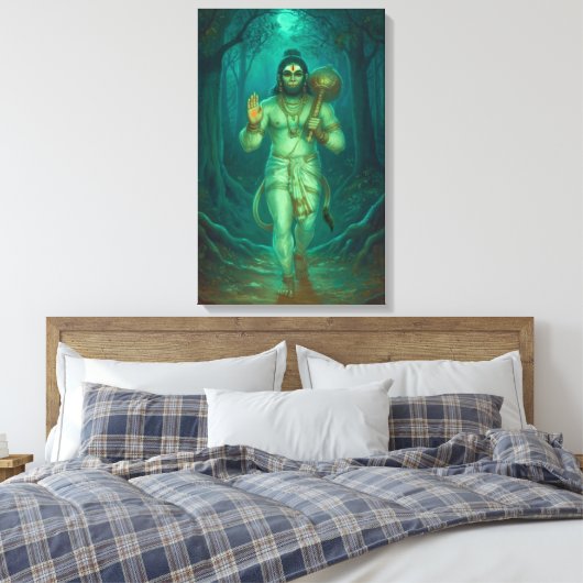 Lord Hanuman Canvas Muurkunst (Insitu (Slaapkamer))
