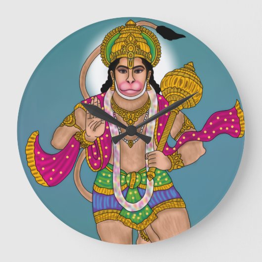 Lord Hanuman Clock Grote Klok (Voorkant)