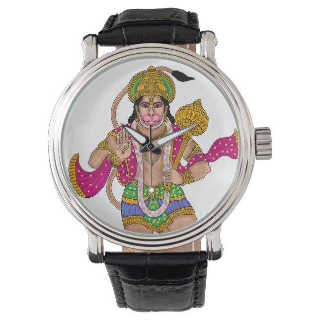 Lord Hanuman Clock Horloge (Voorkant)