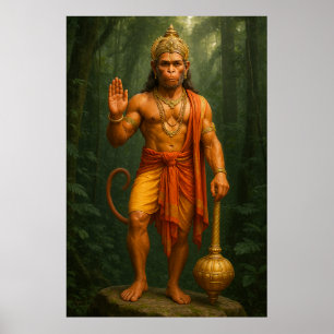 Lord Hanuman   De Machtige Toegewijde en Bescherme Poster