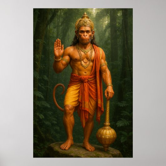 Lord Hanuman | De Machtige Toegewijde en Bescherme Poster (Voorkant)