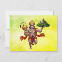 Lord Hanuman Flying Lifting Mountain Briefkaart