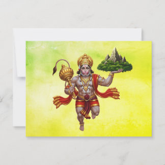 Lord Hanuman Flying Lifting Mountain Briefkaart