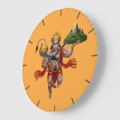 Lord Hanuman Flying Lifting Mountain Grote Klok (Hoek)