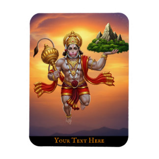 Lord Hanuman Flying Lifting Mountain Magneet
