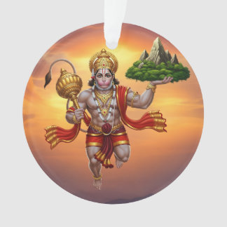 Lord Hanuman Flying Lifting Mountain Ornament