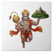 Lord Hanuman Flying Lifting Mountain Tegeltje (Voorkant)